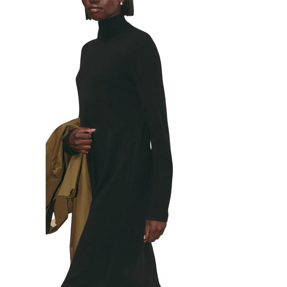 Everlane The Turtle Neck Midi Dress in Cashmere Black size M NWT - Picture 7 of 7